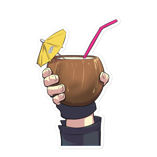 Coconut w/ Umbrella Sticker